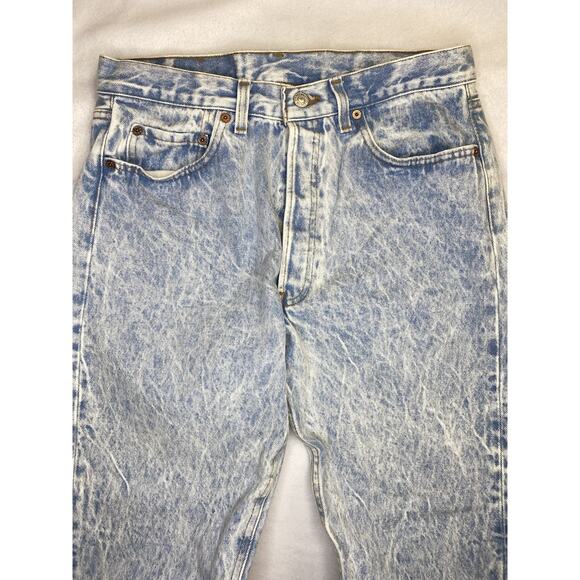 Vintage Levis 501 Jeans Mens 34x30 (31x29)Blue Denim USA Button Fly Cotton - Picture 3 of 11